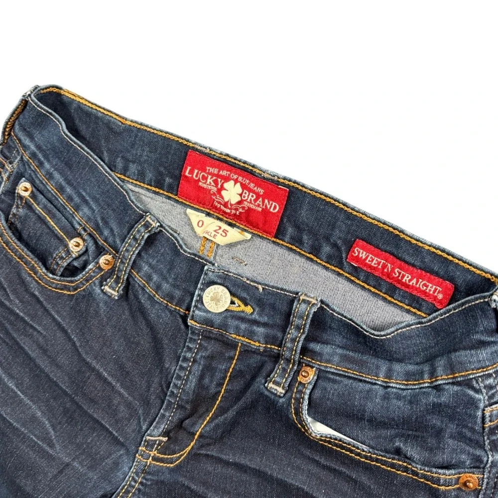 Lucky Brand Sweet N Straight Jean Women 26x28.5 (Tag 0/25) Indigo Mid Rise Denim